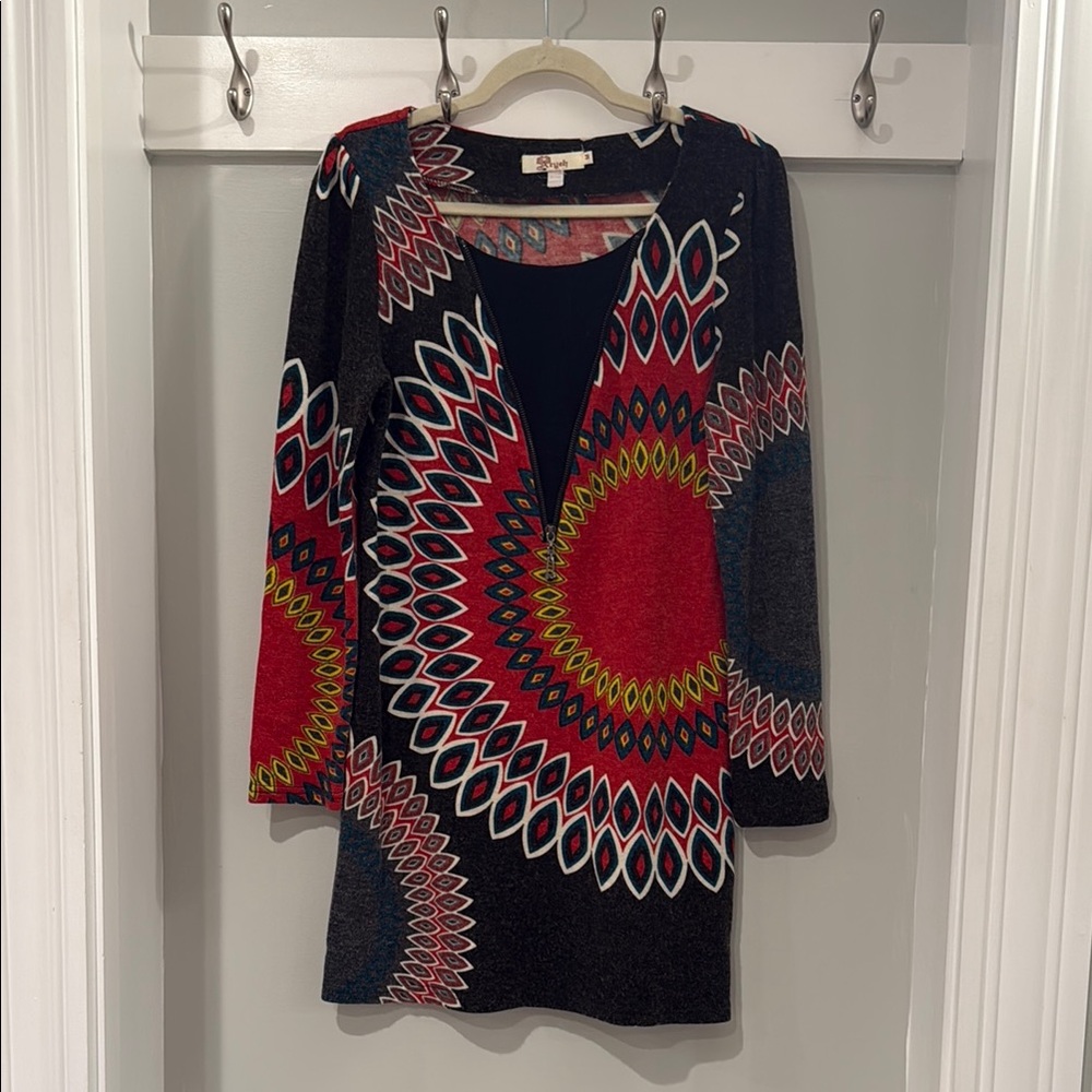 Aryeh Multicolor Geometric Pattern Dress